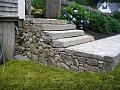 Dry-stacked Native Stone with Aged Granite Steps 1